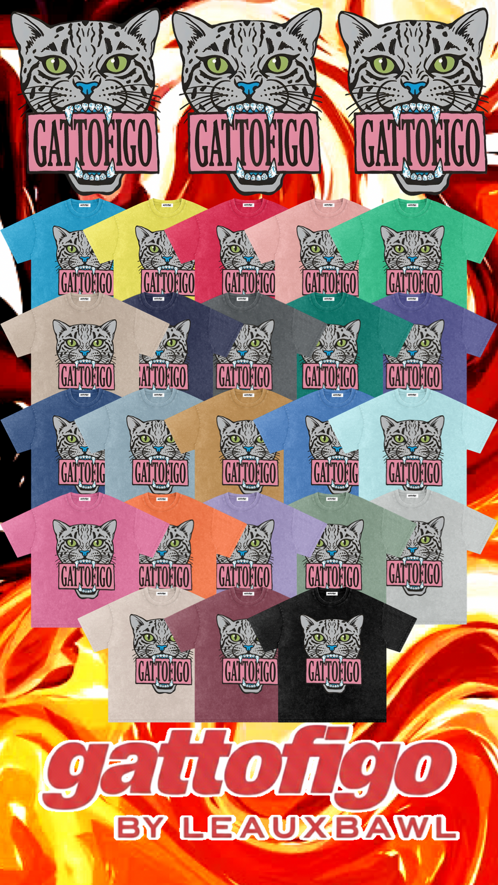GATTOFIGO By LeauxBawl : ALL FLAVORS BITES TEE