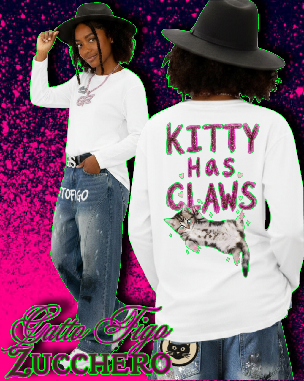 GATTOFIGO ZUCCHERO: KITTY CLAWS LS Tee