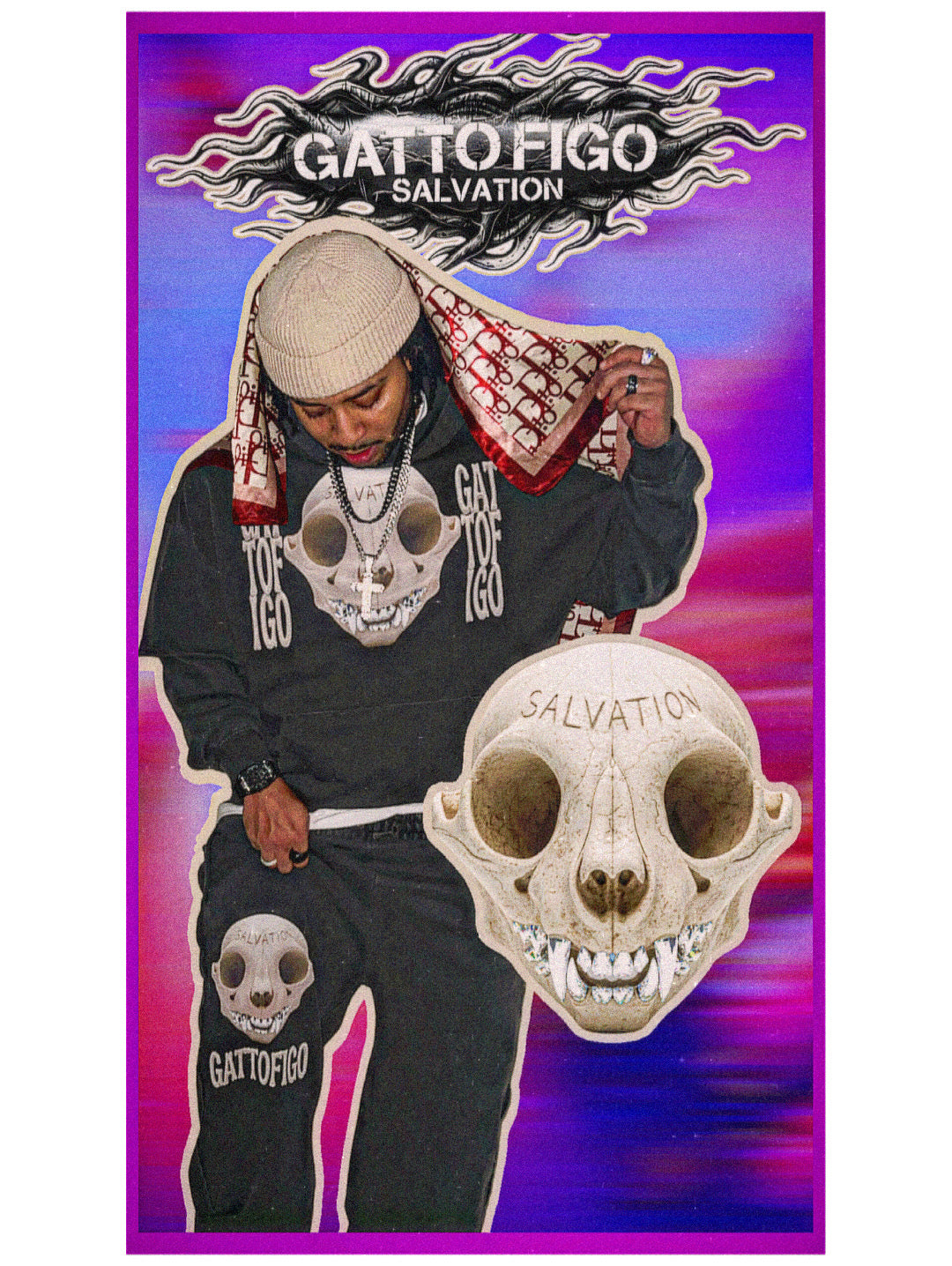 GATTOFIGO SALVATION: CATSKULL V2 BONES Hoodie