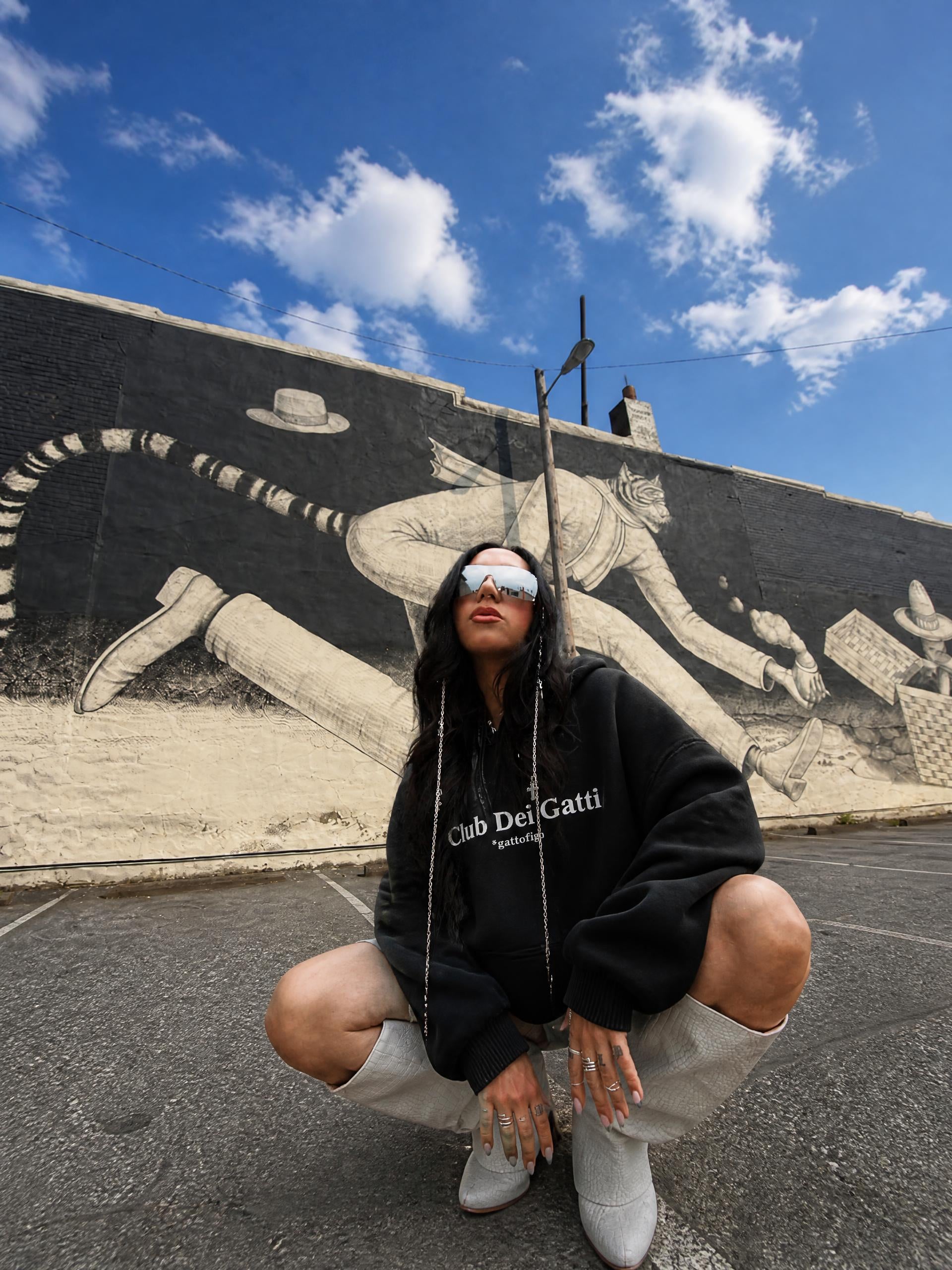 GATTOFIGO by LeauxBawl : Club Dei Gatti Embroidered Hoodie